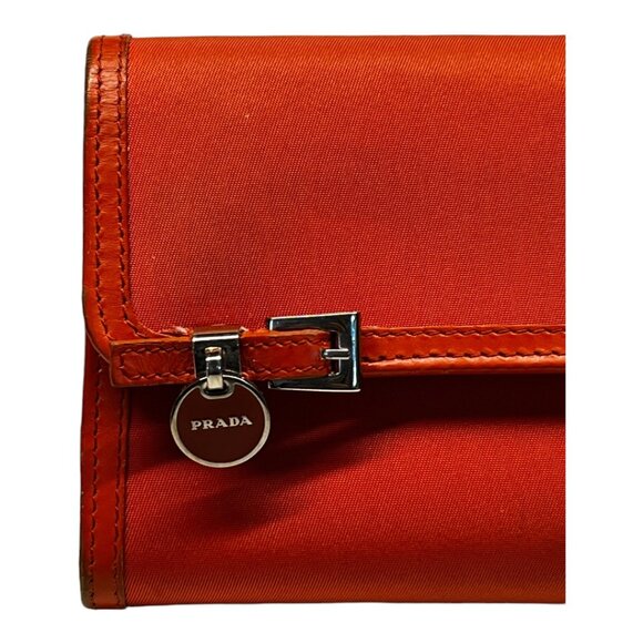 Prada Long Wallet Orange Leather - Picture 15 of 16